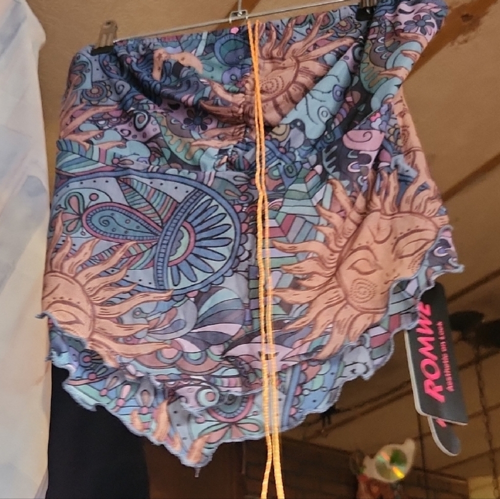 ROMWE Colorful Celestial Print Blouse
